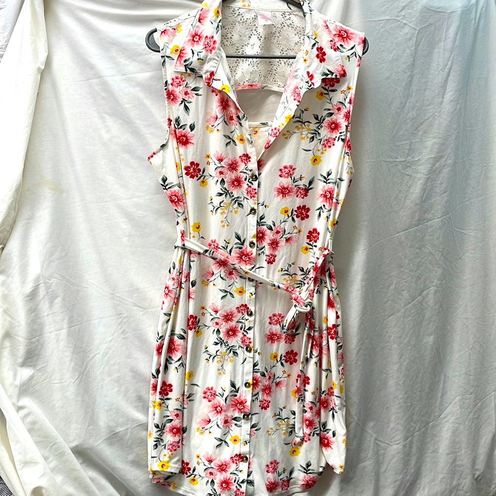 No Boundaries Are Laced Back Button Front Dress /… - image 1